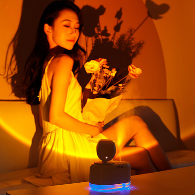 Sunset Light Humidifier Hydrating Atomization Charging LED Projection Lamp USB Small Desktop Household Mini Air Humidification