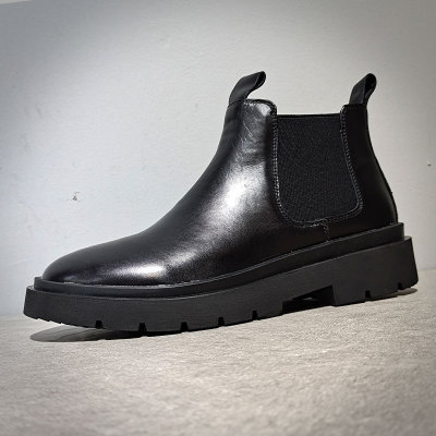 Dr. Martens Boots Men's Winter Mid-Calf Chelsea Boots Men's Short Boots Fleece-Lined Smoke Pipe Boots Genuine Leather England Style Leather Boots Men's Fashion