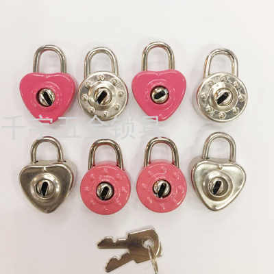 Qianyu Padlock Mini Small Lock Notebook Lock Piggy Bank Milk Box Open Lock Zinc Alloy Toy Lock
