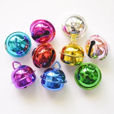 22mm Decorative Little Bell Shape Electroplated Metal Color Keychain Pendant Toy Clothing Open Bell