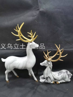 Gao Bo Decorated Home Home Decoration Couple Resin Deer Decoration Set