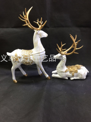 Gao Bo Decorated Home Home Decoration Couple Resin Deer Decoration Set