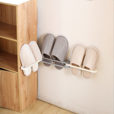 Three-in-One Foldable Creative Plastic Shoe Rack Shoes Holder Punch-Free Toilet Wall Storage Artifact