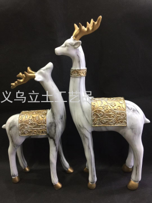 Gao Bo Decorated Home Home Decoration Couple Resin Deer Decoration Set