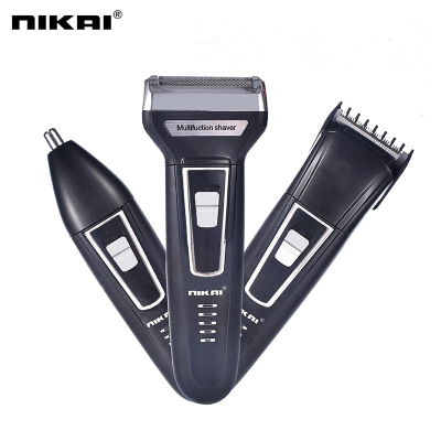 Popular Chargable Barber Scissors Shaver Nose Hair Trimmer Three-in-One Multifunctional Electric Razor Kit Nk7107