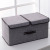 Cotton and Linen Fabric Double-Lid Storage Box Foldable Storage Box Sundries Storage Box Dormitory Covered Underwear Storage Box