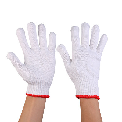 Labor Protection Gloves Nylon Cotton Yarn Cotton Thread Gloves Handling Work Thick Protective Gloves Non-Slip Nylon Thread Gloves Wholesale