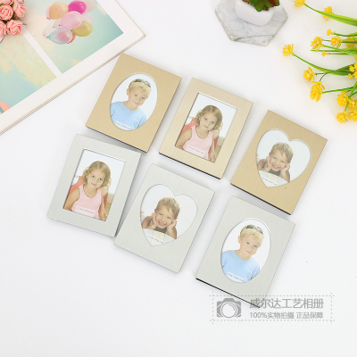 Factory Wholesale Baby Table Decoration Creative Stamping Metal Mini Photo Frame Heart-Shaped Fridge Magnet Commemorative Ornaments