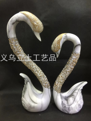 Gao Bo Decorated Home Home Decoration Couple Resin Swan Decoration Set