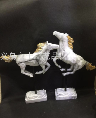 Gao Bo Decorated Home Home Decoration Couple Resin Horse Ornament Set