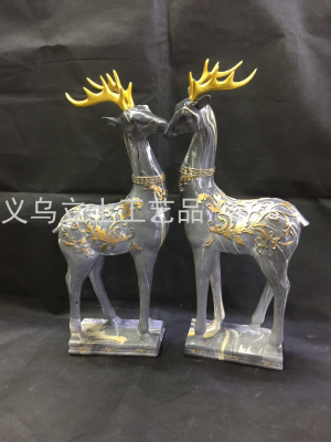 Gao Bo Decorated Home Home Decoration Couple Resin Deer Decoration Set