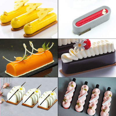 8-Piece Lightning Puff Mousse Cake Silicone Mold Strip Cake Decoration DIY Baking Tool