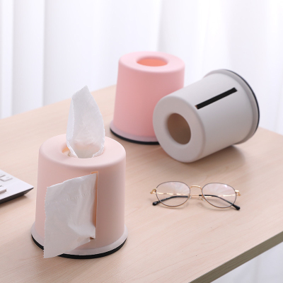 Simple Home round Paper Extraction Box Plastic Tissue Box Dining Room/Living Room Home round Paper Tube Advertising Promotional Items