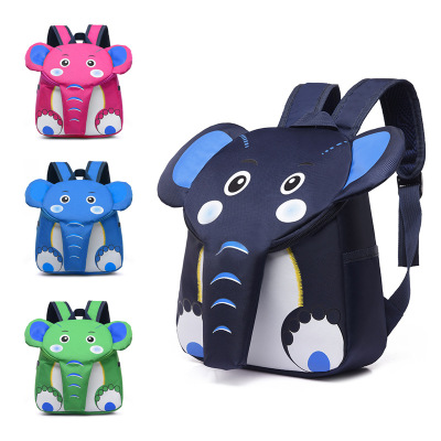 Cartoon Children's Schoolbag Kindergarten 2-5 Years Old Backpack Male and Female Cute Elephant Backpack Trendy Parent-Child Backpack Bag
