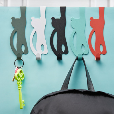 Simple Animal Door Rear Hook Punch-Free Clothes Hanger Wall-Mounted Nail-Free Wall Door Back Coat and Cap Clothes Hook