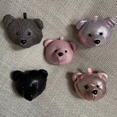 New Leather Bear Head DIY Creative Ornament Gift Bag Shoes Brooch Accessories Doll Pu Doll Scalp Bear