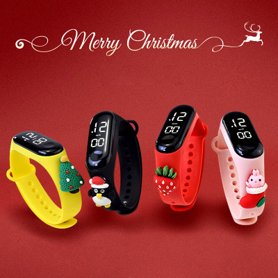 New LED Christmas Doll Children's Electronic Watch Cartoon Waterproof Sports Bracelet Watch Student Electronic Watch Wholesale