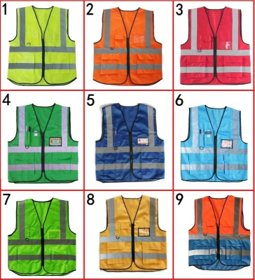 Factory in Stock Construction Sanitation Multi-Pocket Reflective Vest Garden Building Reflective Waistcoat Wholesale Printing Reflective Vest