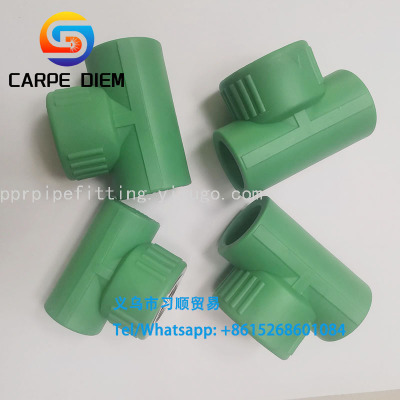 PPR Internal Thread Tee 20*1/2 Equal Diameter Internal Thread Tee Joint Foreign Trade Export Plastic Pipe Fittings Female Tee