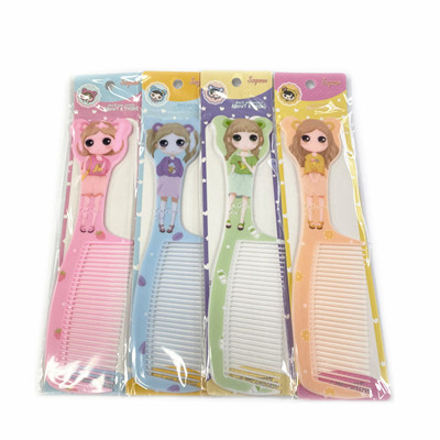 Large Cartoon Head Plastic Comb Color Handle Practical Comb