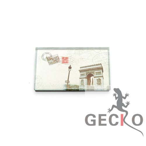 factory direct crystal glass rectangular refrigerator sticker customizable company gift pattern company logo