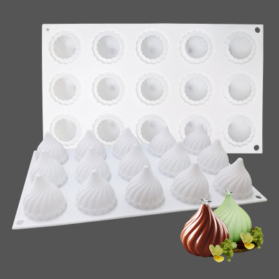 15-Piece Small Cyclone Silicone Mold Mousse Cake Mold Onion French Dessert Baking Utensils Factory Direct Sales