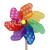 24cm Colorful Dots Wooden Pole Windmill Wholesale Outdoor Decoration DIY Plastic Children Pinwheel Stall Hot Sale