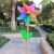 Striped Dots 18cm Colorful Wooden Pole Windmill Wholesale Outdoor Children's Toy Wooden Pole Windmill Kindergarten Decoration