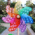 24cm Colorful Dots Wooden Pole Windmill Wholesale Outdoor Decoration DIY Plastic Children Pinwheel Stall Hot Sale