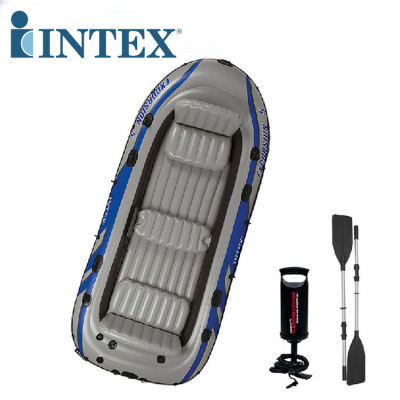 Intex from USA 68325 Kayak Thicker Inflatable Excursion Boat 5 Person Group Inflatable Boat Drifting Boat