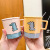 Japanese-Style Cute Cartoon Dinosaur Ceramic Cup Household Cute with Cover Spoon Mug Male and Female Students Children's Cups