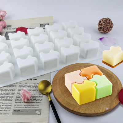20-Piece Puzzle Silicone Mold DIY Homemade Children's Chocolate Mousse Cake Pudding Baking Tool
