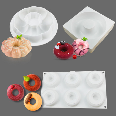 Donut Silicone Mold DIY Decorative Baking Utensils Petal Donut Mousse Cake Mold Factory Direct Sales