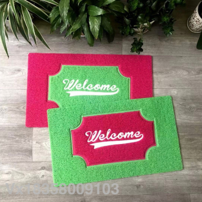 Mesh Bottom Dual-Color Patchwork Floor Mat PVC Joint Carpet Thickened English Mat Welcome Brushed Pad Puzzle Door Mat
