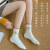 Women's Socks Autumn and Winter Thick Warm Smiley Face Terry-Loop Hosiery Fleece-Lined Terry Sock Japanese Women's Room Socks Middle Tube Cotton Socks