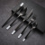 Factory Direct Black Fruit Fork Set Tableware Main Meal Spoon Chopsticks Knife and Fork Stainless Steel Coffee Stir Spoon