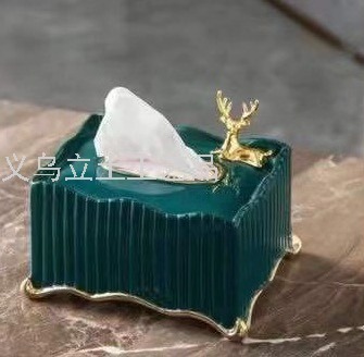 Gao Bo Decorated Home Home Daily Decoration European Emerald Tissue Box Decoration