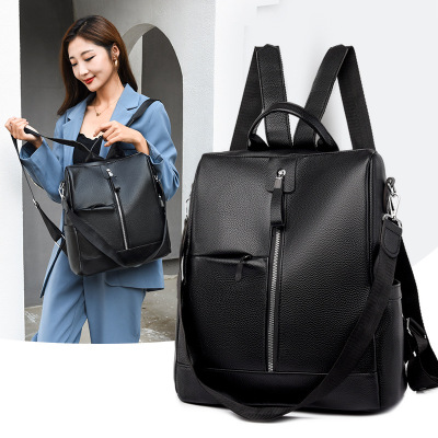 Foreign Trade Wholesale 2021 New Soft Leather Women's Backpack Fashion Women Bags College Style Schoolbag One Piece Dropshipping