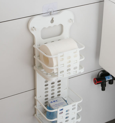 Foldable Double Hanging Basket Bathroom Storage Basket