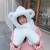 Ear Sequins Cute Ears Lengthened Imitation Rabbit Fur Autumn And Winter Scarf Hat Gloves Integrated Three-Piece Set Warm