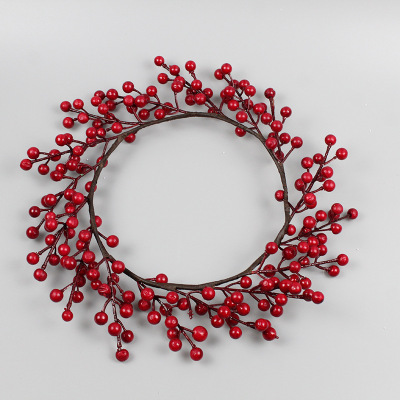 Factory Direct Sales Creative Simulation Cherry Fruit Garland Creative Vine Ring Christmas Garland Domestic Ornaments