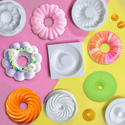 Single Donut Mousse Cake Silicone Mold DIY Petal Cookie French Pudding Biscuit Mold