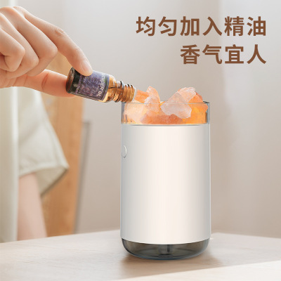 2021 Crystal Salt Stone Humidifier Household Mute Air Humidification Aromatherapy Oil Ultrasonic Aroma Diffuser