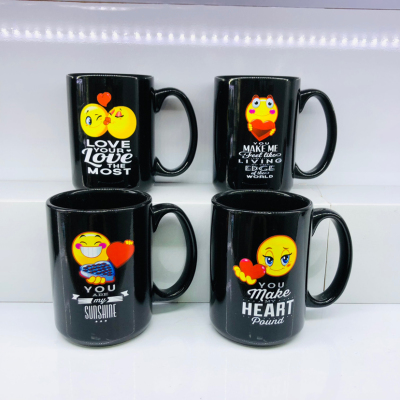 Lv252 Smiley Face Valentine's Day Text Cup Water Cup Ceramic Cup Mug Daily Necessities Cup Love2023