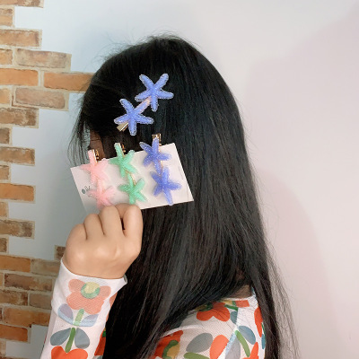 Korean Style Starfish Hairpin Clip Simple Color Barrettes Back Barrettes Side Clip Hair Clip Headdress