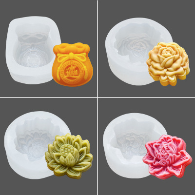 Rose Moon Cake Silicone Mold DIY Handmade Soap Aromatherapy Candle Ice Cream Factory Direct Sales Abrasive Tool