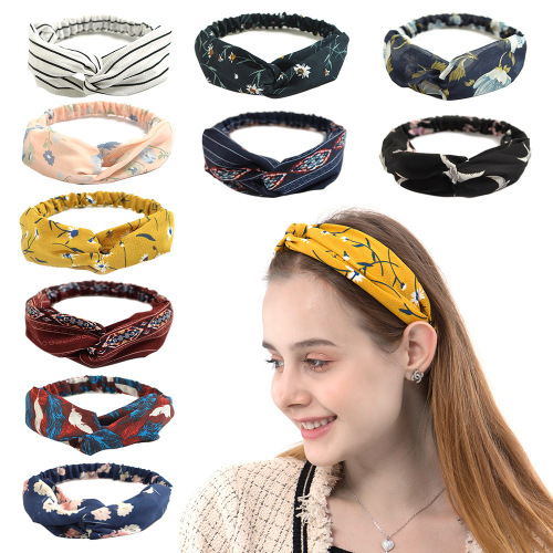 Amazon AliExpress Korean Cross Tight Hair Band Chiffon Headband Women‘s Headband Hair Accessories Korean Style Headdress Hair Ring