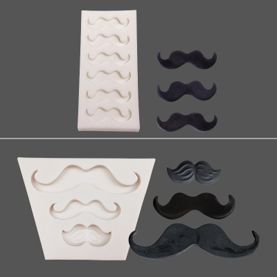 Beard Fondant Silicone Mold Chocolate Cake Decoration DIY Liquid Plaster Decoration Baking Utensils