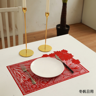 2021new Chinese Style Traditional Heat Insulation Gilding Decorative Printing PVC Fashion Placemat Factory Wholesale Placemat