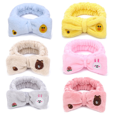 Wholesale 2018 Korean Cute Plush Hair Band Small Yellow Duck Wide Brim Face Wash Makeup Mask Hair Band Factory Direct Sales